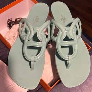 Hermes jelly flip flops authentic